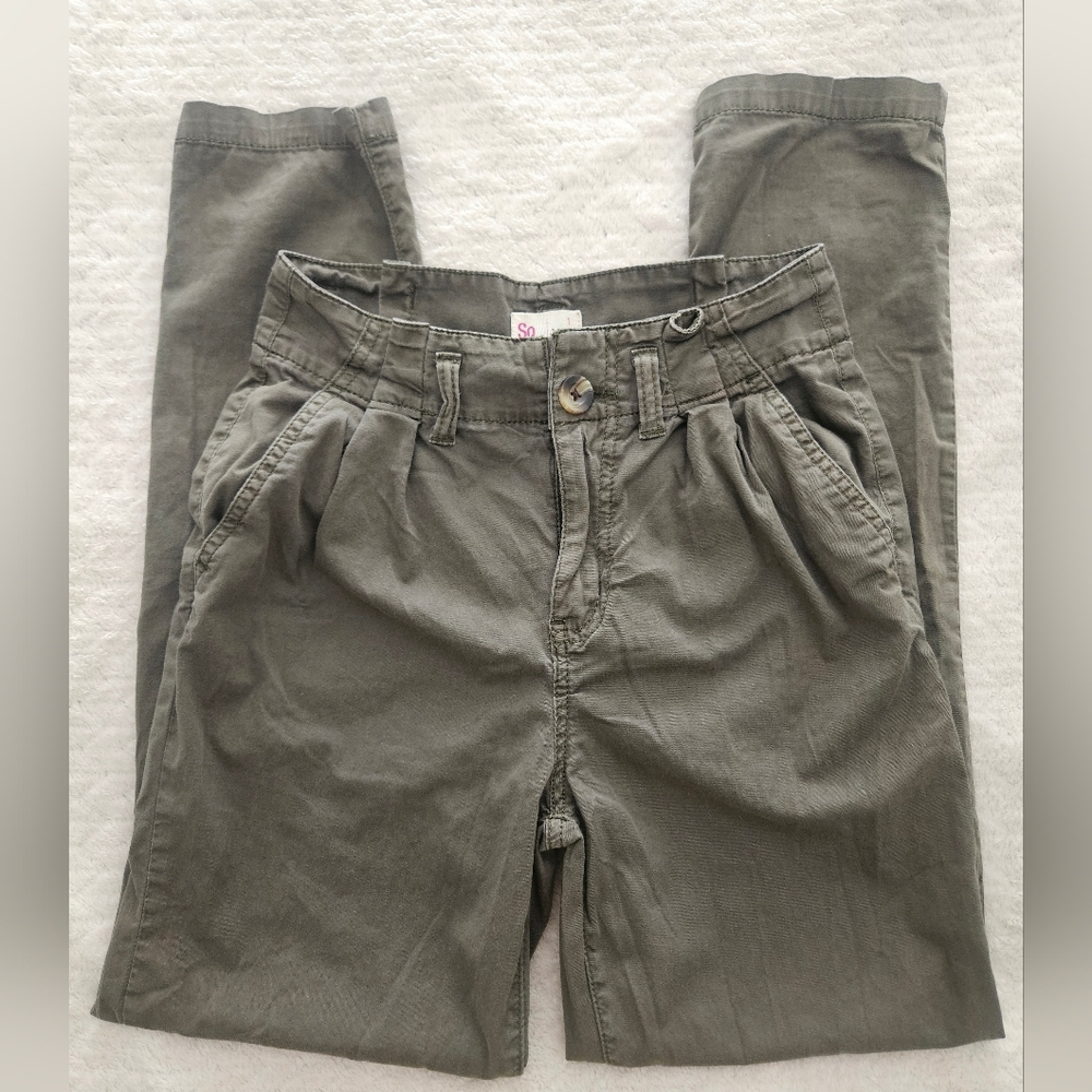 Olive Green Pleated Pants
